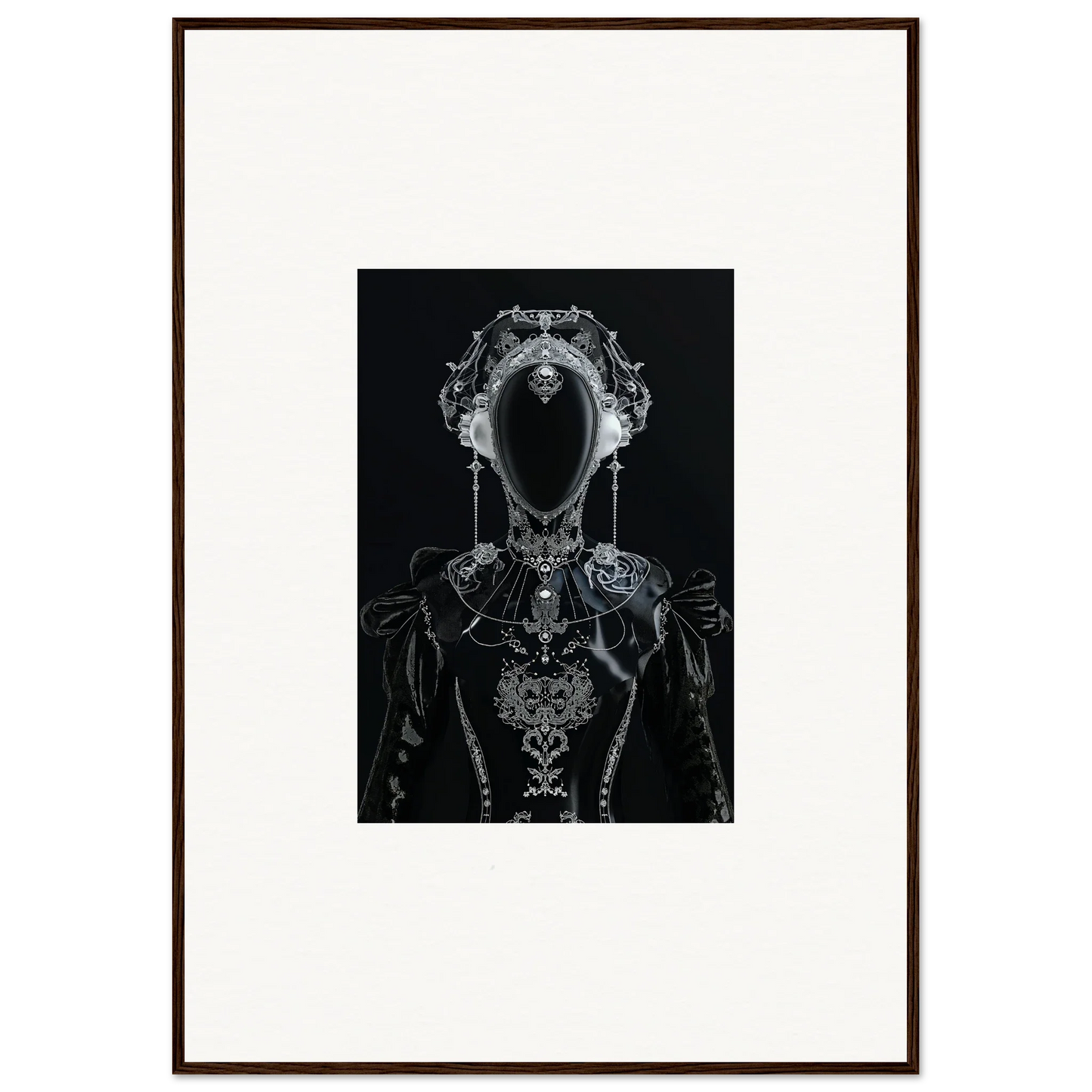 Gothic canvas print of a dark skeletal figure with photon glitters for unique room decoration