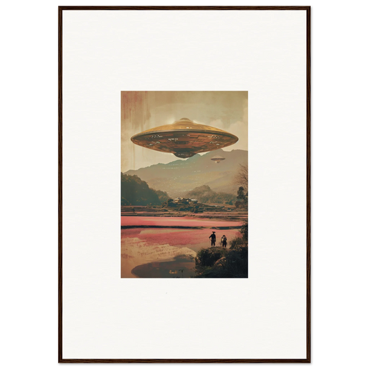 Flying saucer above a landscape, perfect for dream resonance canvas print room decoration