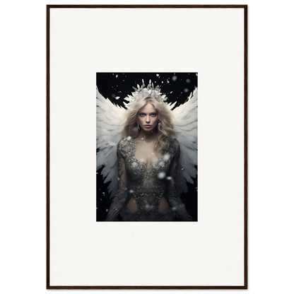 Ethereal feathery specter with a crown, perfect for canvas print room decoration