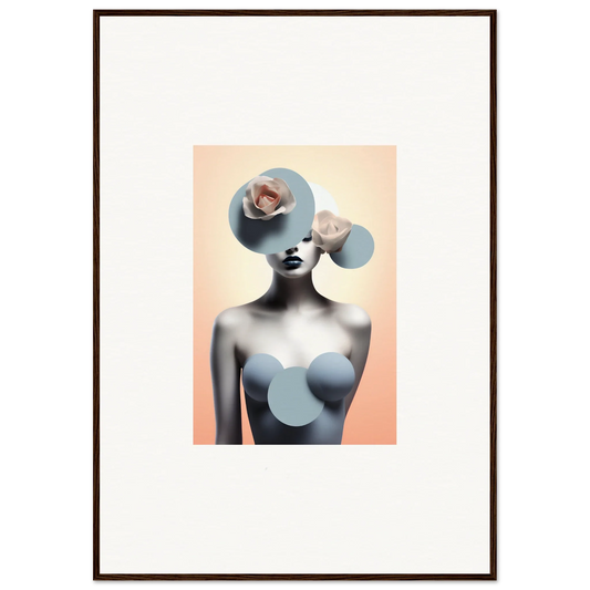 Surrealist portrait featuring pale blue elements perfect for ceramic reverie room decoration