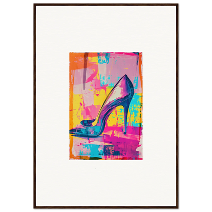 Colorful high-heeled shoe artwork capturing the Heel Phenomenon for trendy room decor