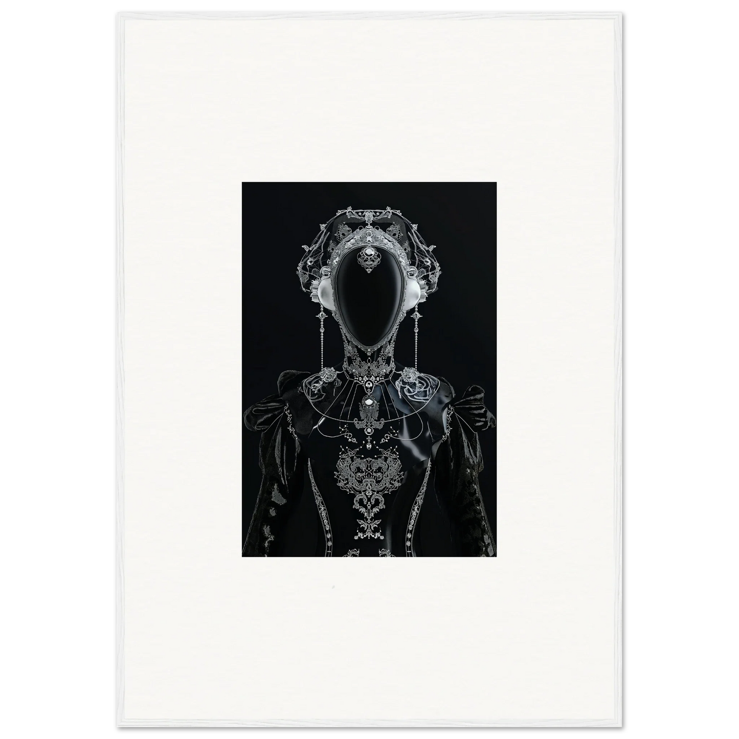 Dark ornate silhouette of a skeletal figure with Photon Glitters for unique room decoration