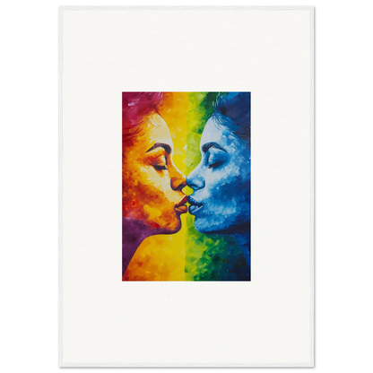 Colorful canvas print of a serenity kiss, perfect for vibrant room decoration