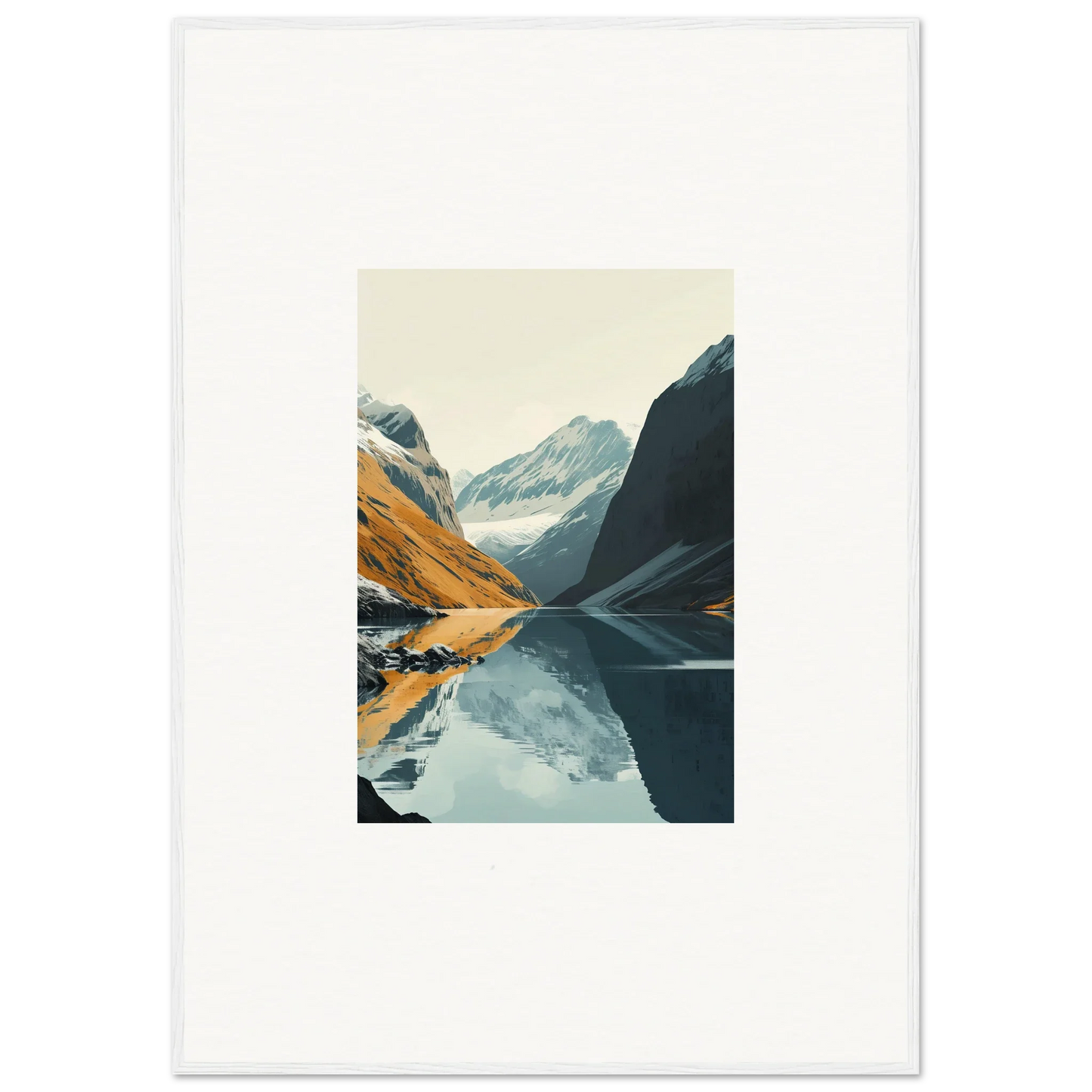 Scenic mountain landscape with a lake, perfect for glacier harmony room decoration canvas print