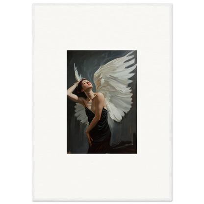 Dramatic figure with one white wing for a stunning Femme Ascent canvas print