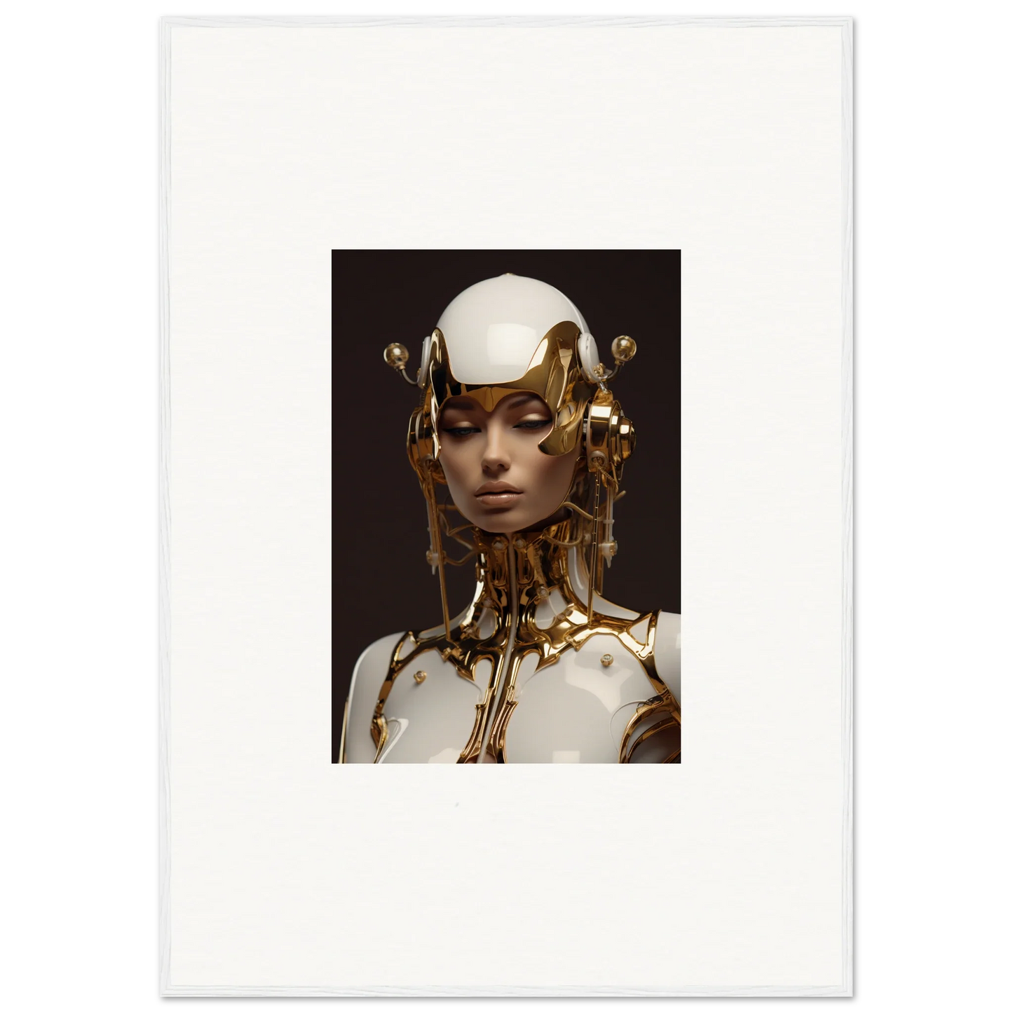 Cyborg portrait canvas print perfect for unique room decoration wall art