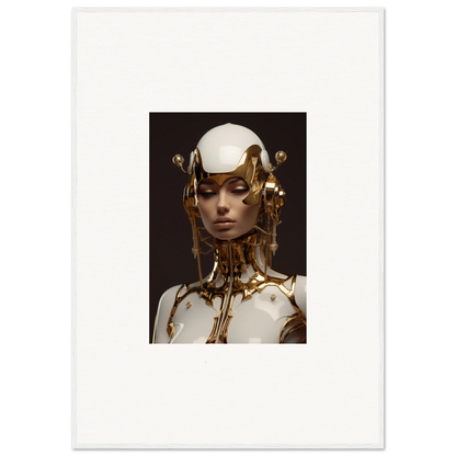 Cyborg portrait canvas print perfect for unique room decoration wall art