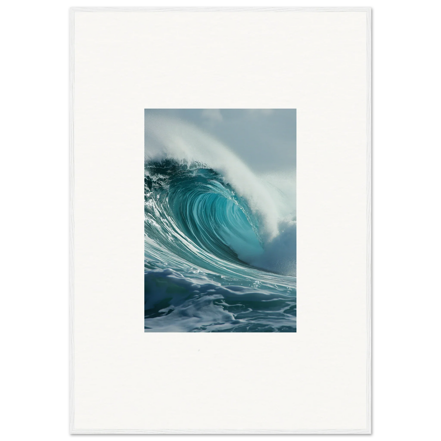 Powerful cresting ocean wave in turquoise for stunning Whispering Oceans wall art