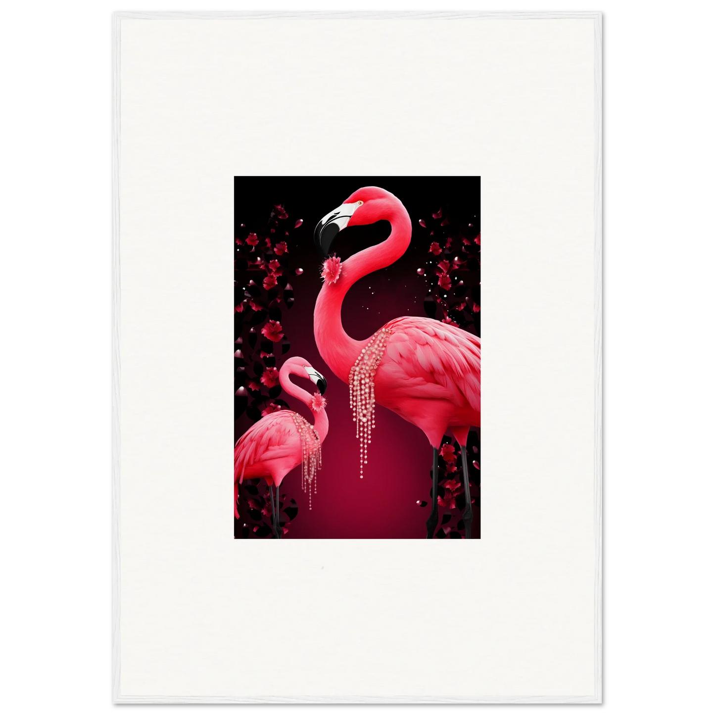 Vibrant pink flamingo canvas print for stylish room decoration wall art