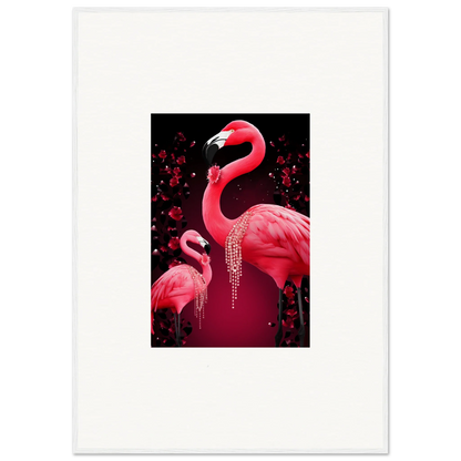 Vibrant pink flamingo canvas print for stylish room decoration wall art