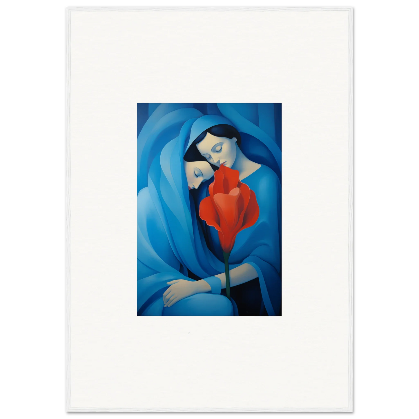 Stylized painting of a mother and child, perfect for Hues Fuse Twilight canvas print decor