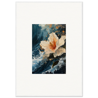 Delicate white and orange hibiscus flower for beautiful petal waves room decoration