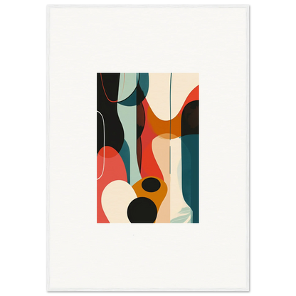 Abstract canvas print of curved shapes and bold colors for cool room decoration featuring Troubadour Aria