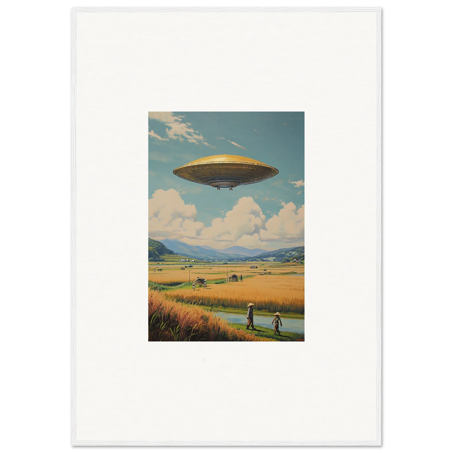 UFO canvas print for room decoration, perfect for your hover query vibe!