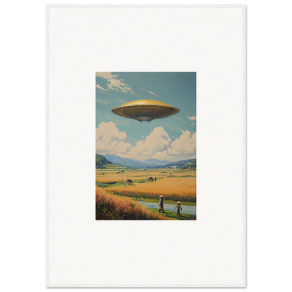 UFO canvas print for room decoration, perfect for your hover query vibe!