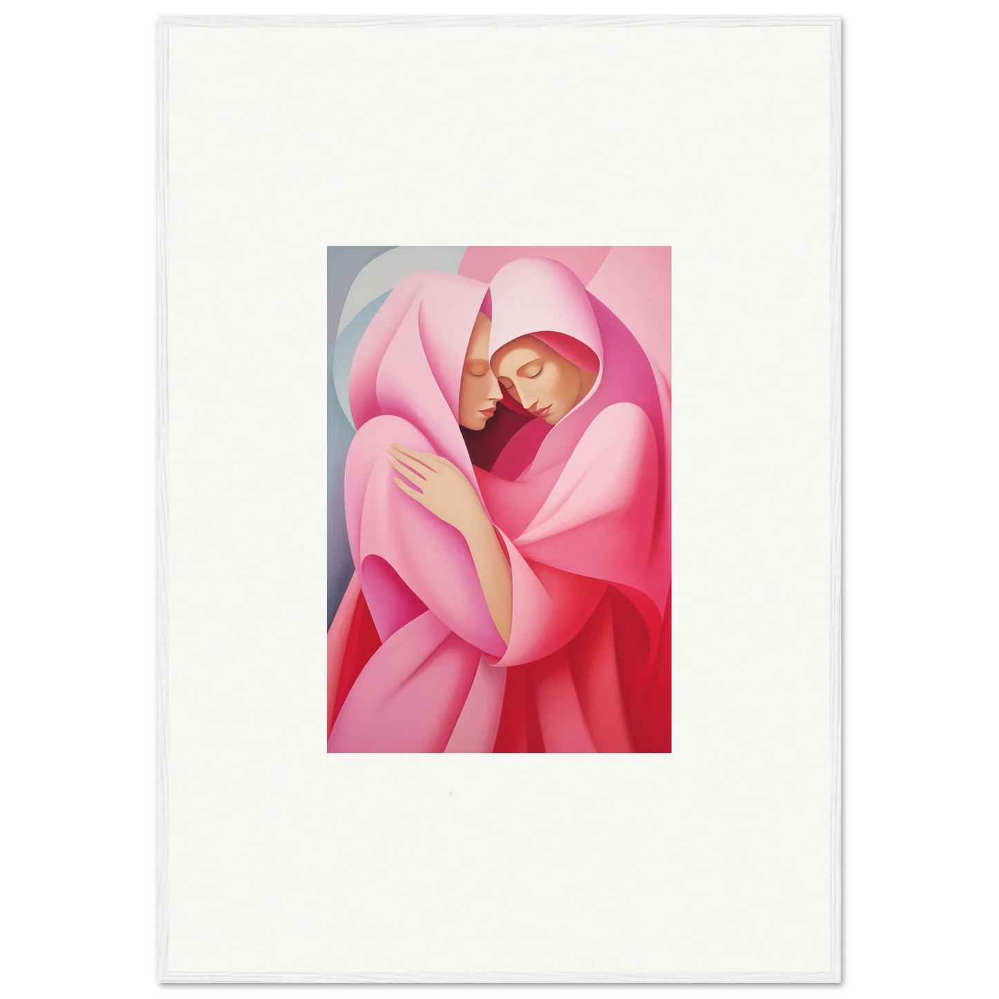 Abstract figure wrapped in pink fabric on Glimmer Verse Tapestry for stylish room decoration