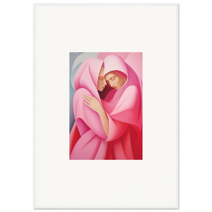 Abstract figure wrapped in pink fabric on Glimmer Verse Tapestry for stylish room decoration