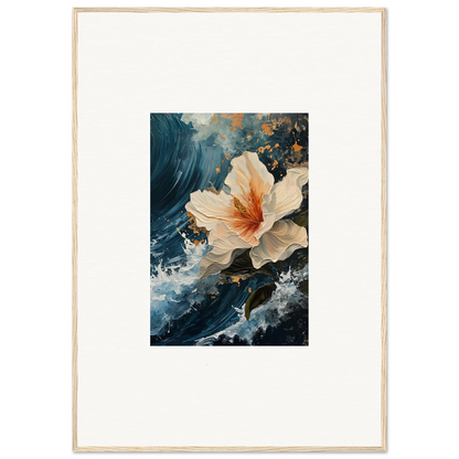 Delicate white and orange hibiscus flower for stunning room decoration canvas print