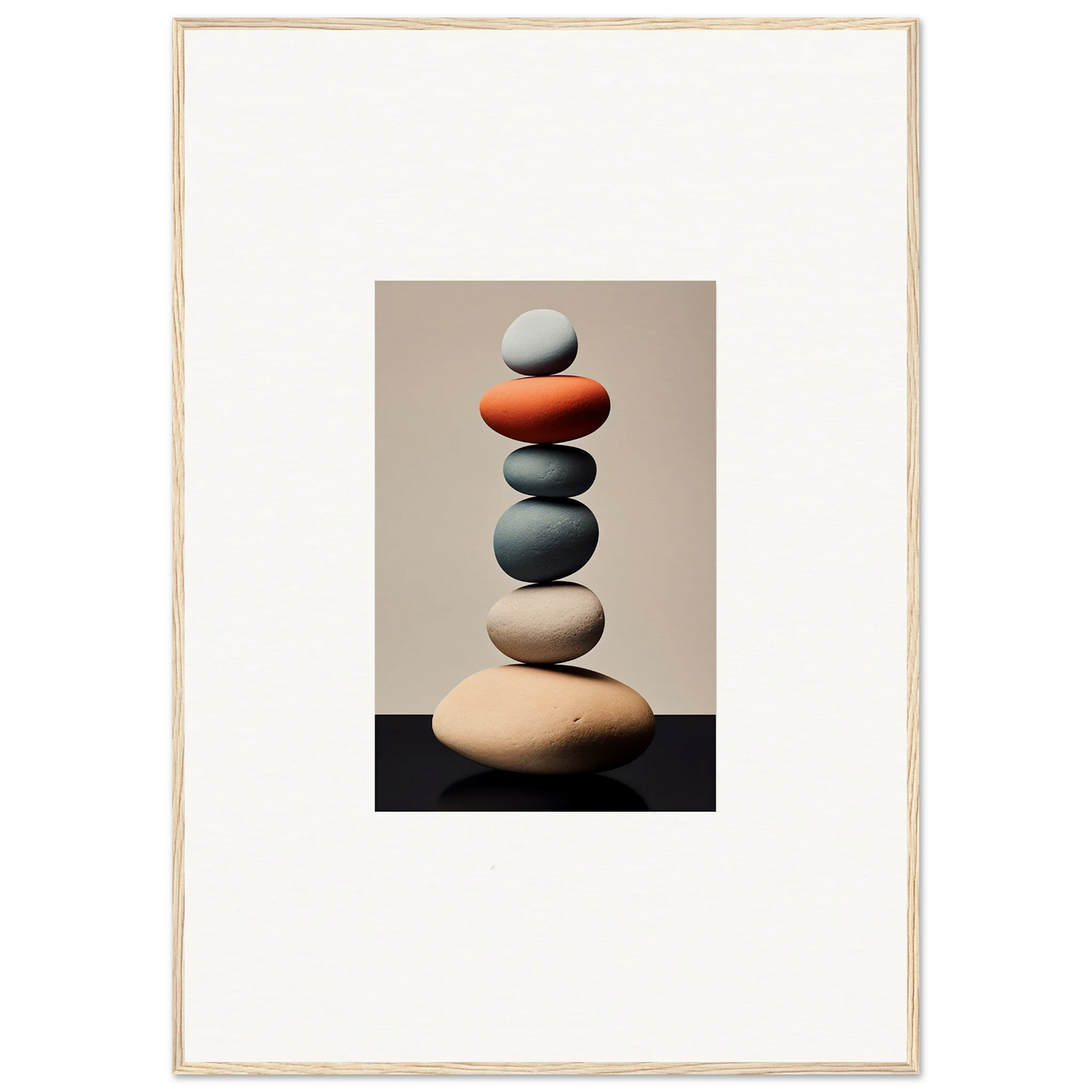 Stack of colorful stones for a tranquil vibe in Dreams Remember canvas print decor