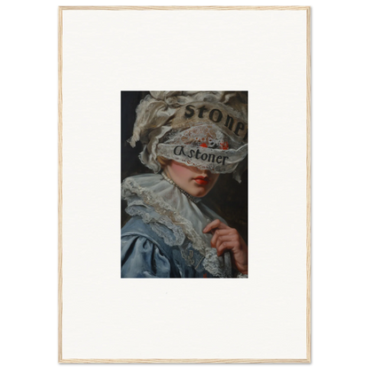 Portrait of a person in a stunning lace headdress for beautiful veil cognition canvas print