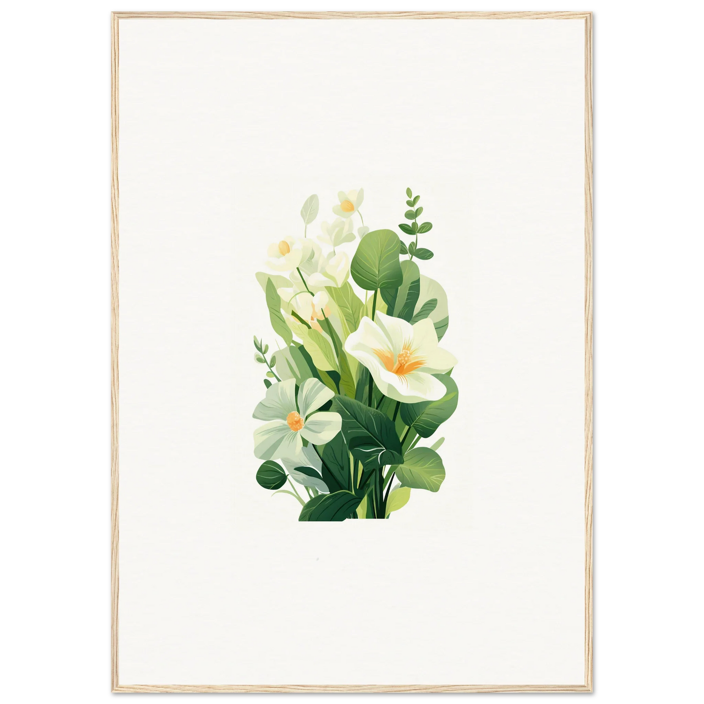 Delicate watercolor bouquet of white flowers for your Garden Whispers canvas print