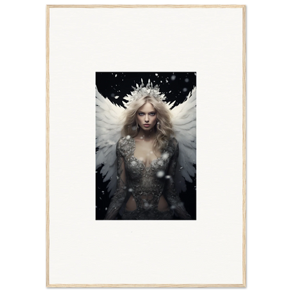 Ethereal feathery specter with wings, perfect for room decoration as a canvas print