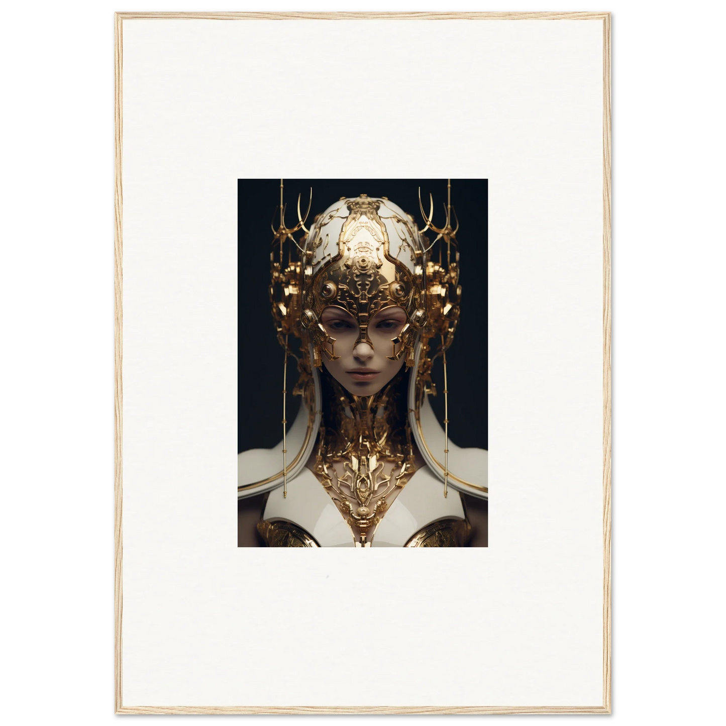 Ornate canvas print of an Ethereal Sovereign with a stunning golden headdress