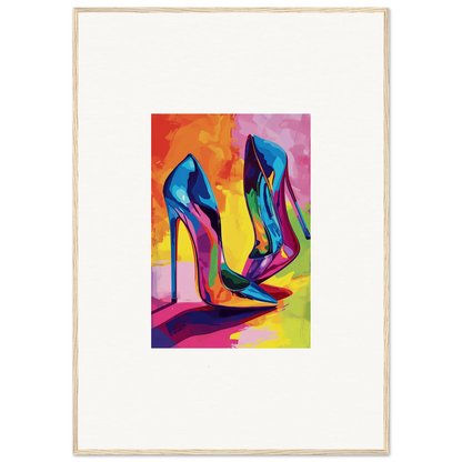 Vibrant multicolored high-heeled Eclipse Shoes perfect for room decoration and style