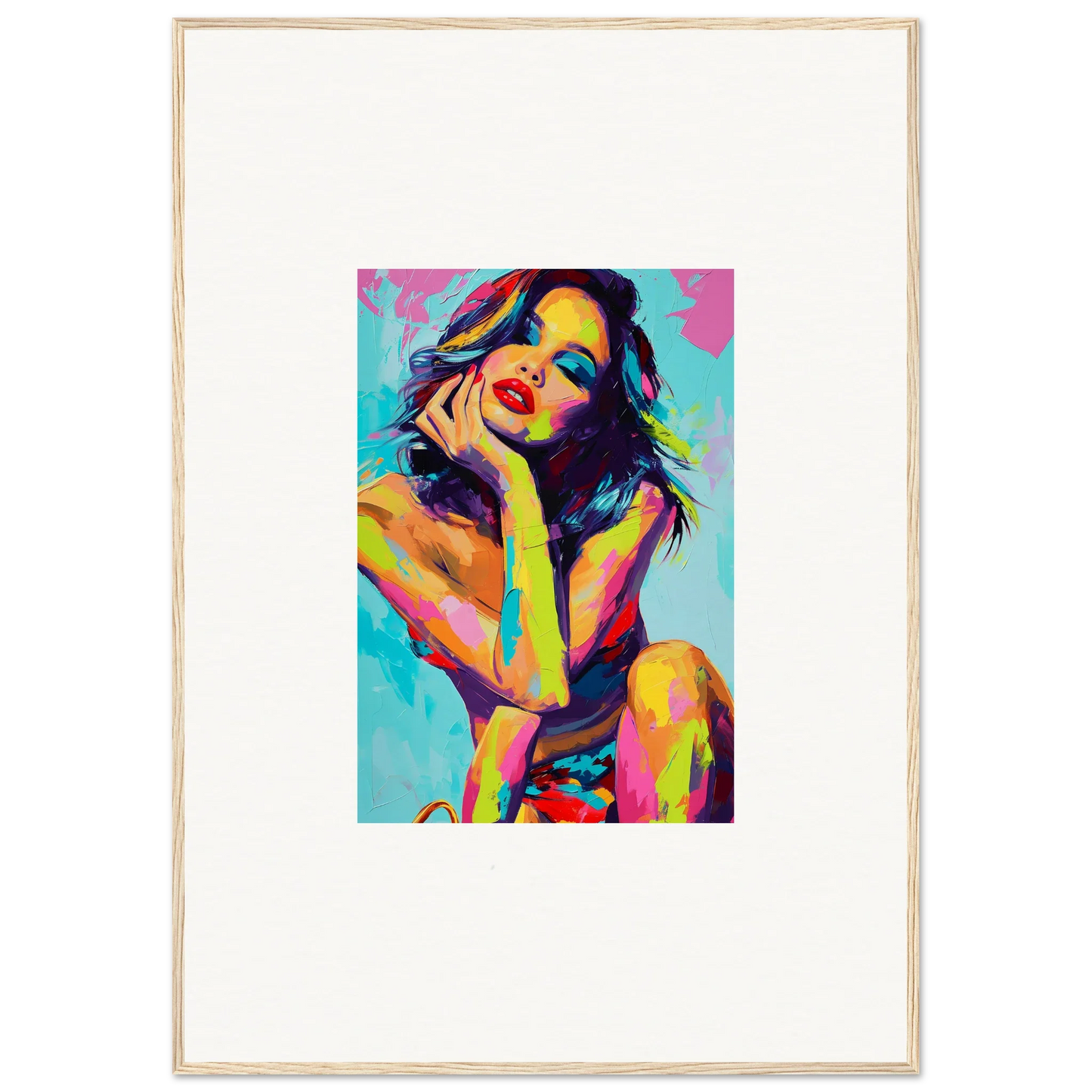 Colorful pop art portrait of a woman for your daydream muse canvas print and room decoration