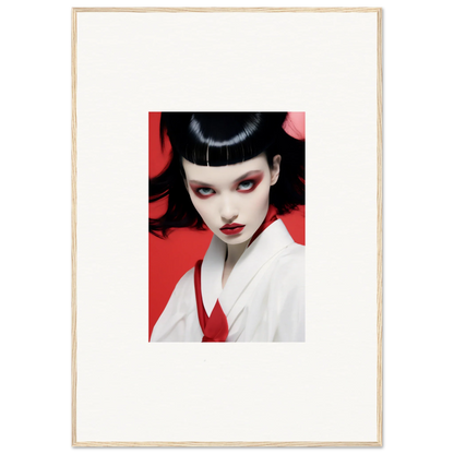 Portrait of a woman with geisha makeup, perfect for a Cherry Dream canvas print