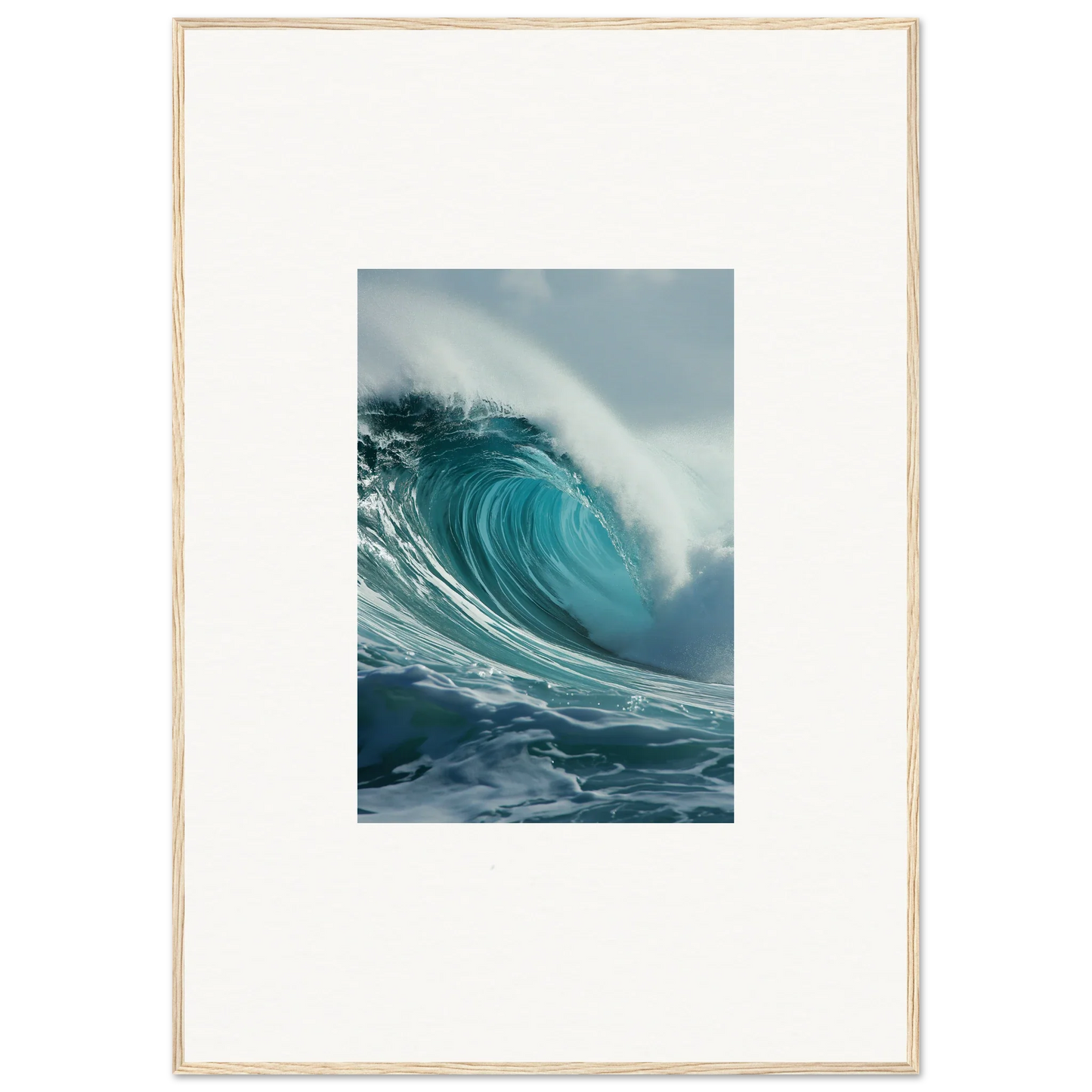 Stunning canvas print of a powerful ocean wave, perfect for room decoration or wall art