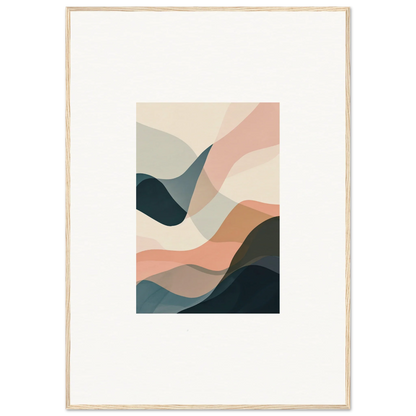 Abstract canvas print for room decoration with flowing pastel shapes and soothing vibes