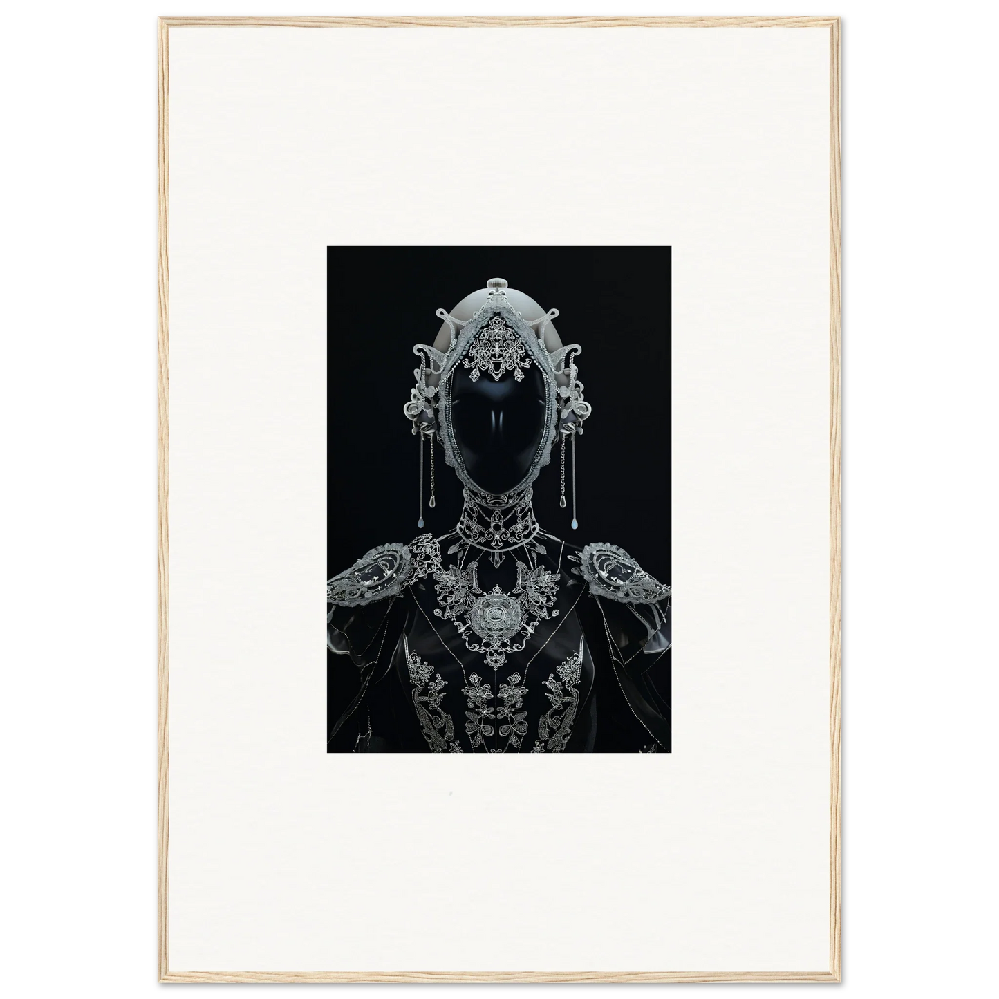 Ornate silhouette of a Nebulae Princess, perfect for room decoration canvas print