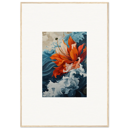 Vibrant orange goldfish in flowing fins for a stunning Petal Odyssey canvas print