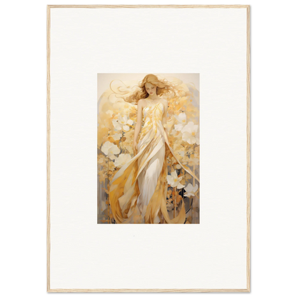 Ethereal woman in golden robes for a stunning room decoration canvas print