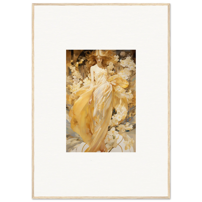 Impressionist painting of a woman in a yellow dress for petal serenade room decoration