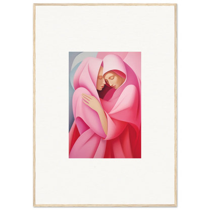 Abstract figure wrapped in pink fabric, perfect for a Glimmer Verse Tapestry room decoration