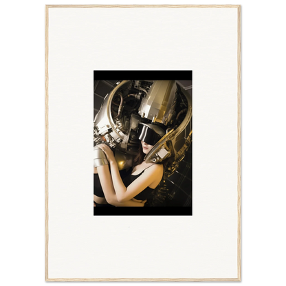 Mannequin head in a stunning metallic gold mask, perfect for room decoration wall art