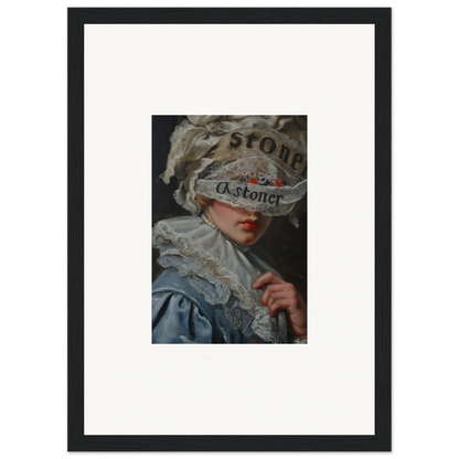 Portrait of a person in an ornate headdress for unique veil cognition canvas print