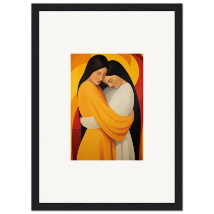 Embrace of figures in yellow robes perfect for Sun Nyah room decoration canvas print