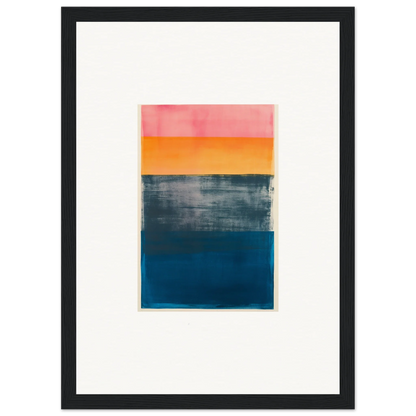 Abstract painting in pink, orange, gray, and blue for vibrant room decoration canvas print