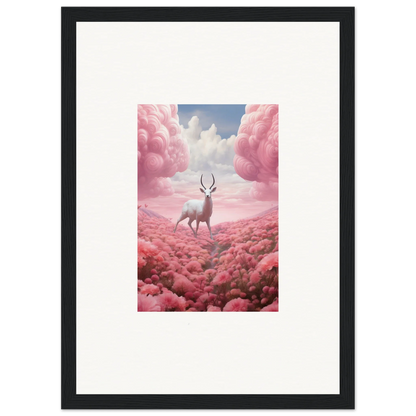 Deer in pink clouds creating a dreamy vibe for berry collision canvas print decor