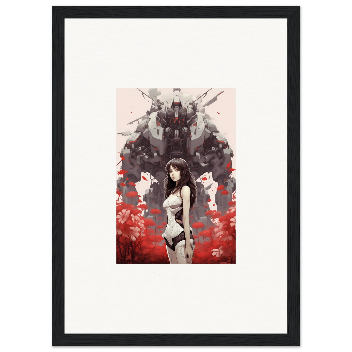 Anime-style canvas print of a female character for cool Amour Reverie room decoration