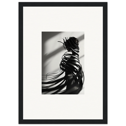 Artistic black and white canvas print of a woman’s back showcasing whisper twists