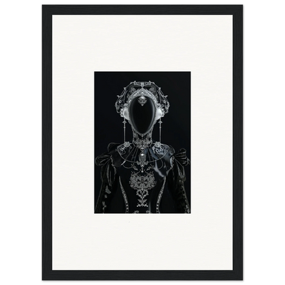 Skeletal figure with ornate details in black and white for unique canvas print room decoration