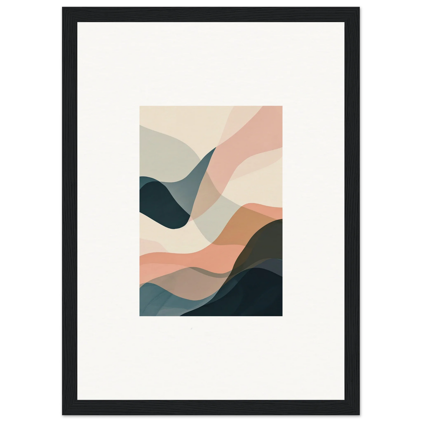 Abstract canvas print with flowing shapes in pastels, perfect for room decoration