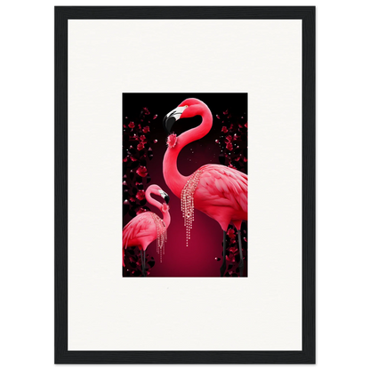 Vibrant pink flamingos canvas print for stylish room decoration and unique wall art