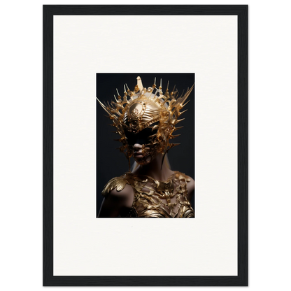 Striking vintage bloom portrait with a golden headdress for chic room decoration