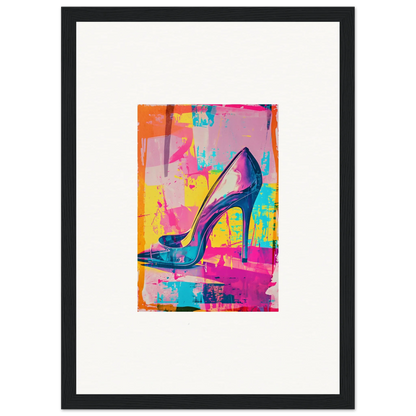 Colorful high-heeled shoe in abstract style for vibrant room decor and wall art