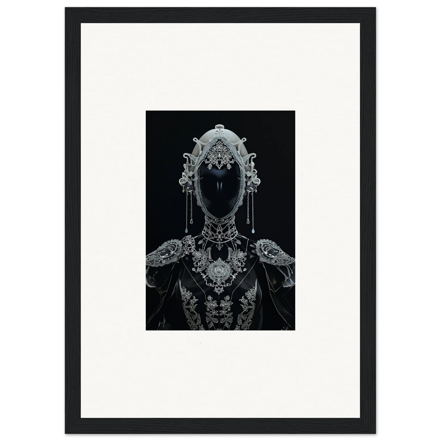 Gothic Nebulae Princess canvas print with ornate figure and intricate metallic details